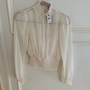 Express Cream Sheer Blouse